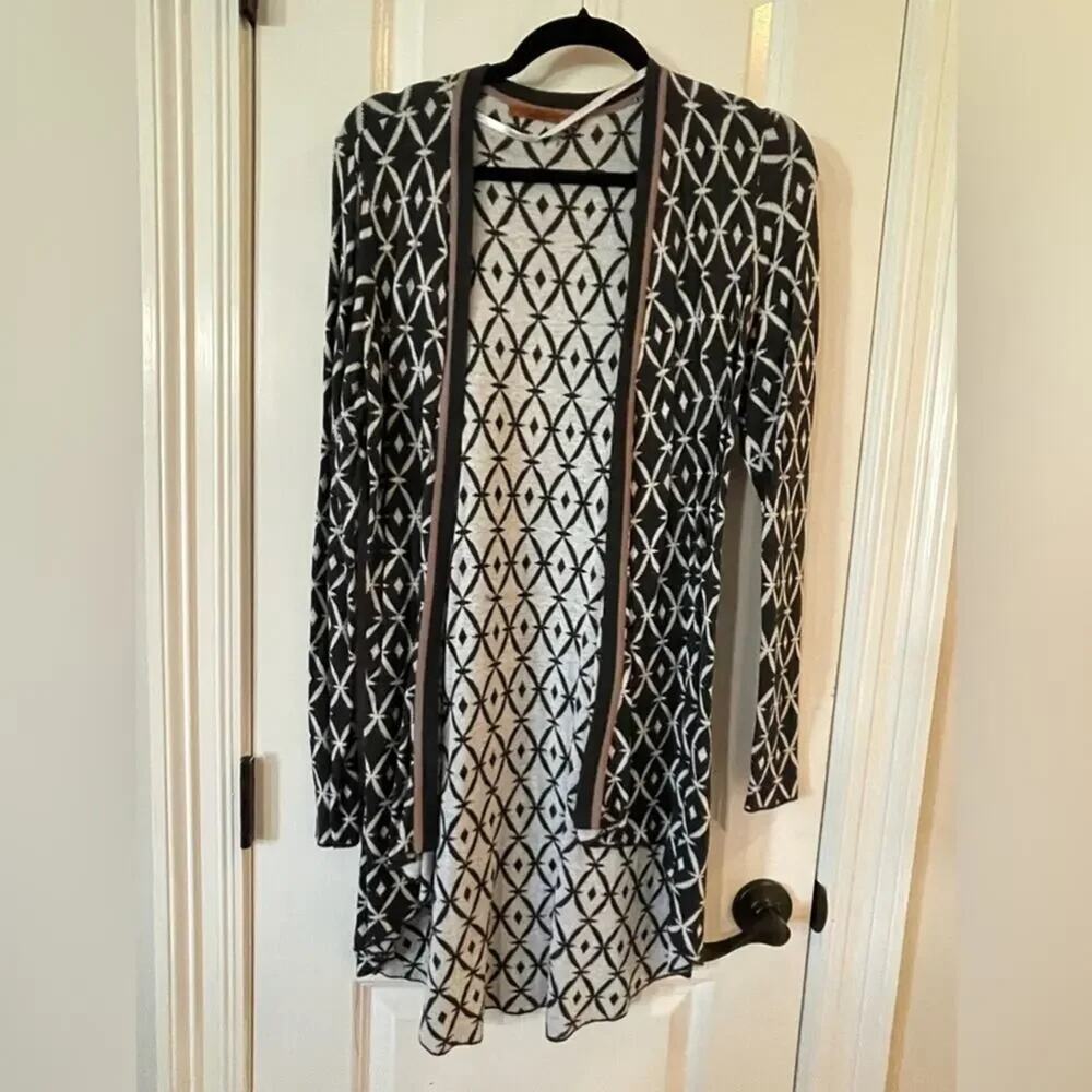 Belldini Geometric print open cardigan sweater - L